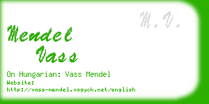 mendel vass business card